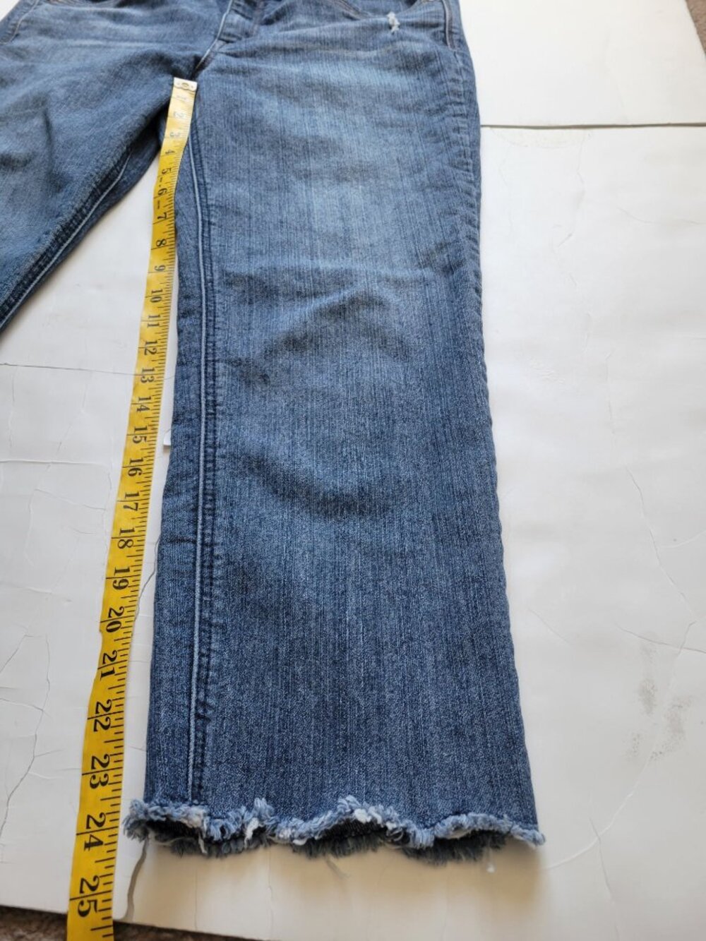 Democracy Ab Technology Blue Denim Cropped Jeans Size 12 Stretch Casual Everyday - Picture 7 of 10